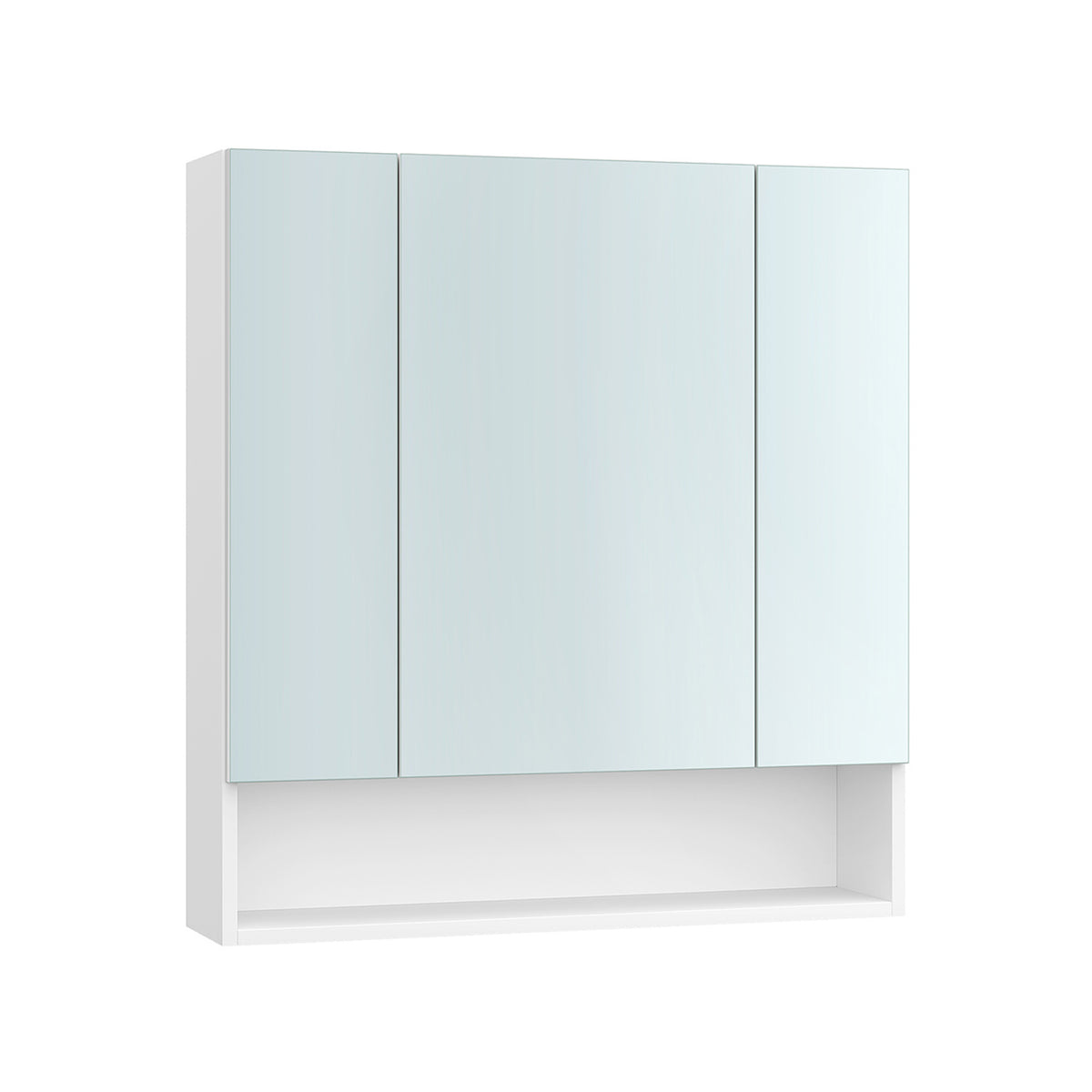 VASAGLE Armoire De Salle De Bain Avec Portes Miroir 16,5 X 70 X 75 Cm - Blanc Nuage BBK129W01