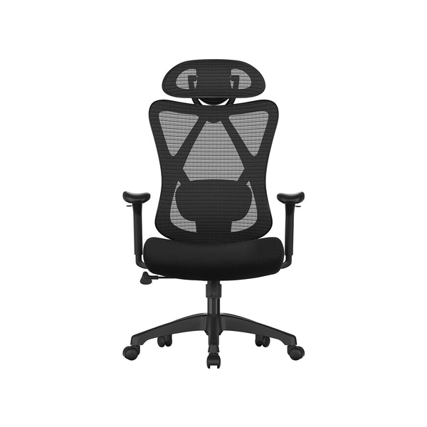 Fauteuil d'ordinateur ergonomique réglable noir